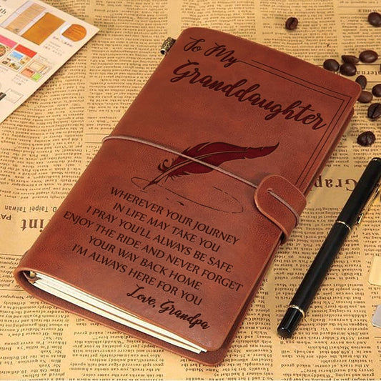 FMN015 (M5) - Grandpa To Granddaughter - Wherever Your Journey - Vintage Journal - Family Notebook