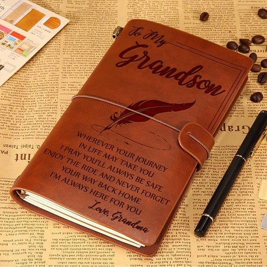 FMN016 - Grandma To Grandson - Wherever Your Journey - Vintage Journal - Family Notebook