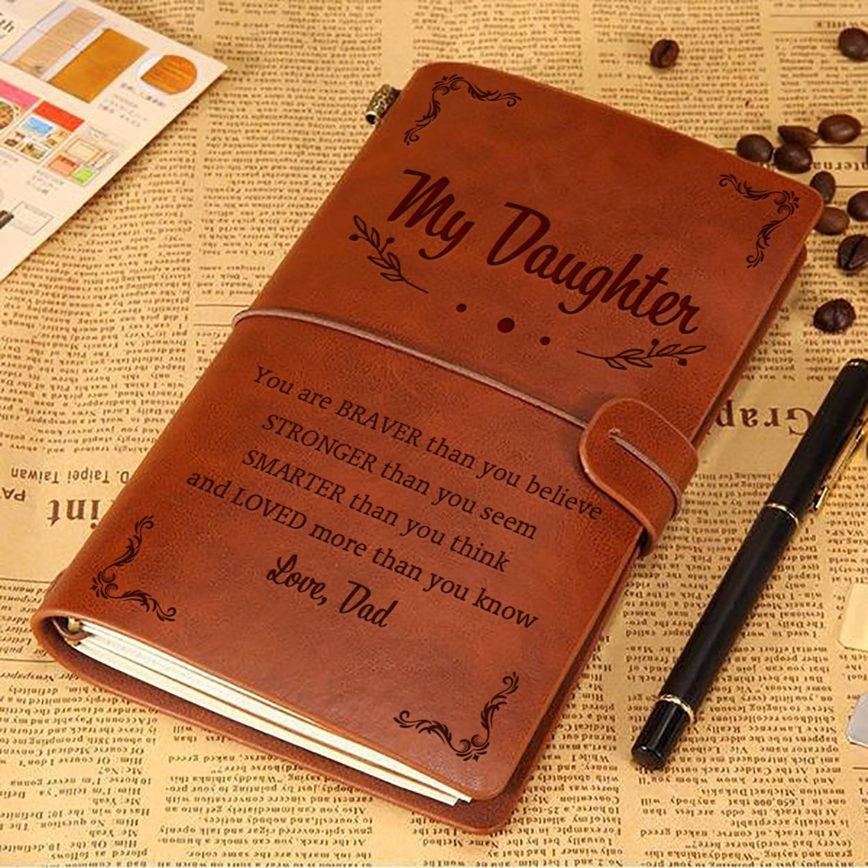 FMN024 (M7) - Dad To Daughter - You Are Braver Than You Believe - Vintage Journal - Family Notebook