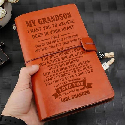 FMN052 (JD71) - Grandpa To Grandson - Love You - Vintage Journal - Family Notebook
