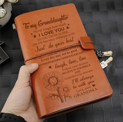 FMN077 (JD138) - Grandma To Granddaughter - I Love You - Vintage Journal - Family Notebook