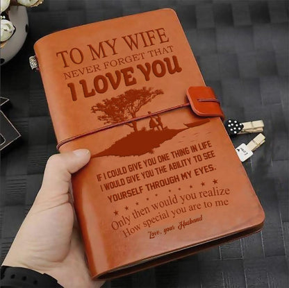 FMN080 (JD151) - Husband To Wife - I Love You - Vintage Journal - Family Notebook