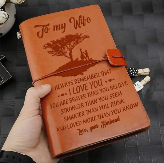 FMN081 (JD152) - Husband To Wife - I Love You - Vintage Journal - Family Notebook