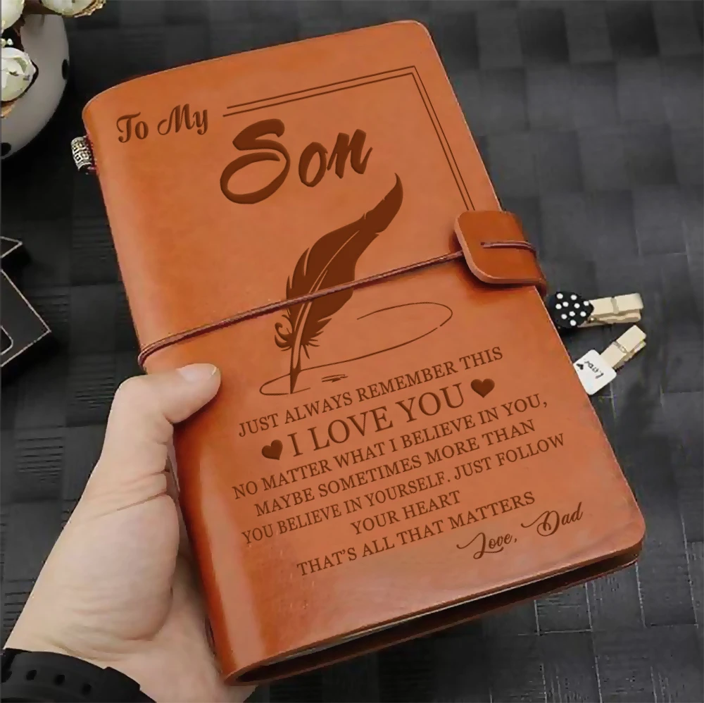 FMN091 (JD172) - Dad To Son - I Love You - Vintage Journal - Family Notebook