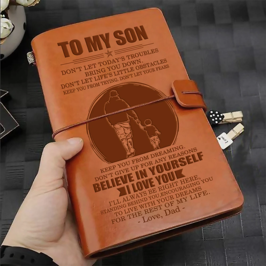 FMN094 (JD175) - Dad To Son - Believe In Yourself - Vintage Journal - Family Notebook