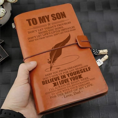 FMN095 (JD176) - Dad To Son - Believe In Yourself - Vintage Journal - Family Notebook