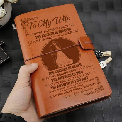 FMN106 (JD202) - Husband To Wife - The Answer Is Forever - Vintage Journal - Family Notebook