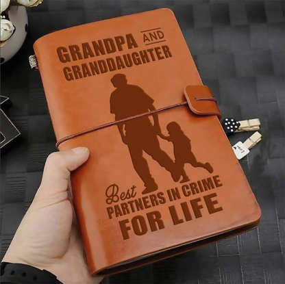 FMN120 (JD228) - Grandpa And Granddaughter - Vintage Journal - Family Notebook