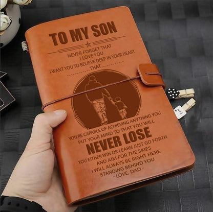 FMN125 (JD238) - Dad To Son - Never Lose - Vintage Journal - Family Notebook