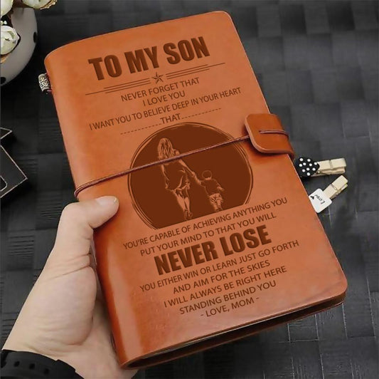 FMN126 (JD239) - Mom To Son - Never Lose - Vintage Journal - Family Notebook