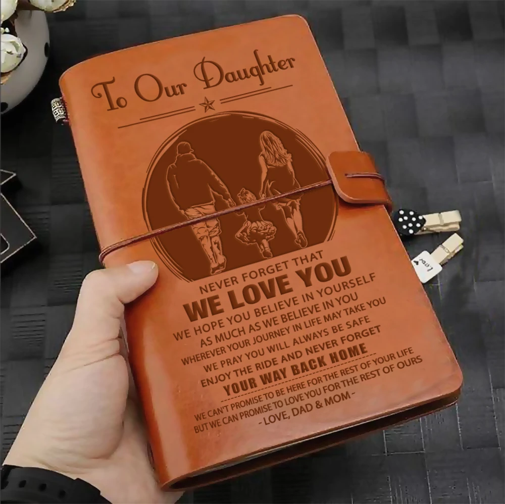 FMN127 (JD240) - Dad & Mom To Daughter - Your Way Back Home - Vintage Journal - Family Notebook