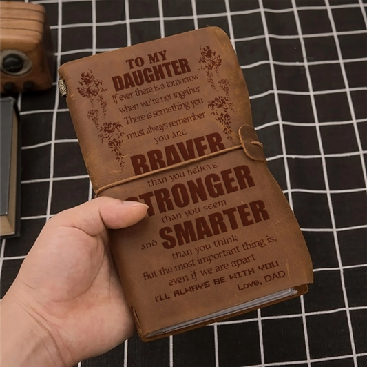 FMN145 (JT46) - Dad To Daughter - You Are  Braver - Vintage Journal - Family Notebook