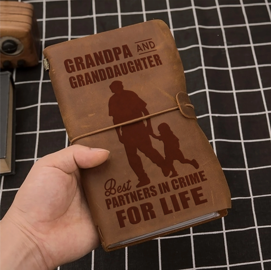 FMN194 (JT159) - Grandpa And Granddaughter - For Life - Vintage Journal - Family Notebook