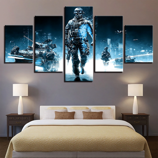 Soldier - 5 Piece Animation -  Always A Soldier - Printed Wall Pictures Home Decor - Canvas