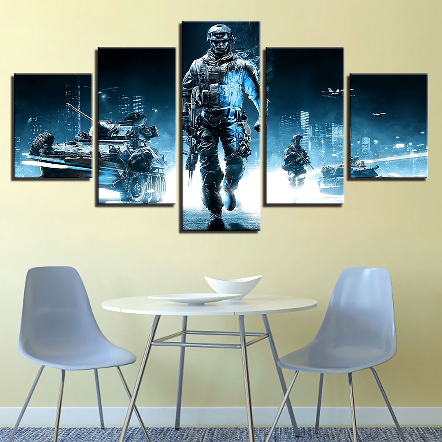 Soldier - 5 Piece Animation -  Always A Soldier - Printed Wall Pictures Home Decor - Canvas