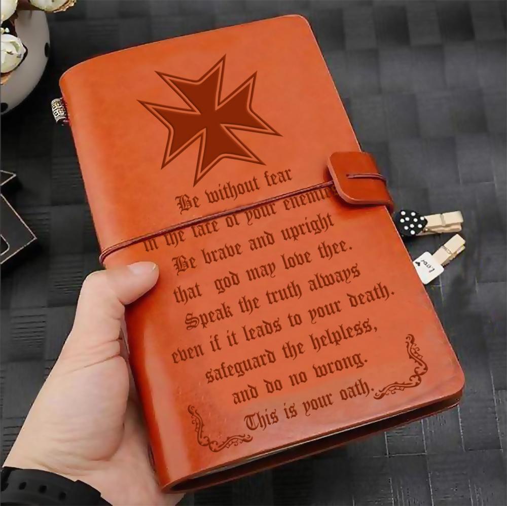ktn007 (jd96) - be without fear -vintage journal -  knight templar notebook