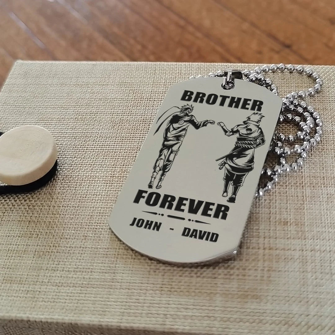 call on me brother - brother forever - dragon ball goku vegeta - soldier -engraved dog tag two side
