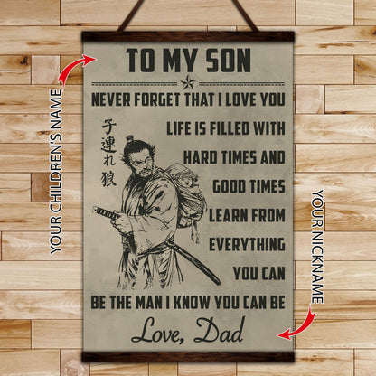 SA081 - To My Son - English - Vertical Poster - Vertical Canvas - Samurai Poster