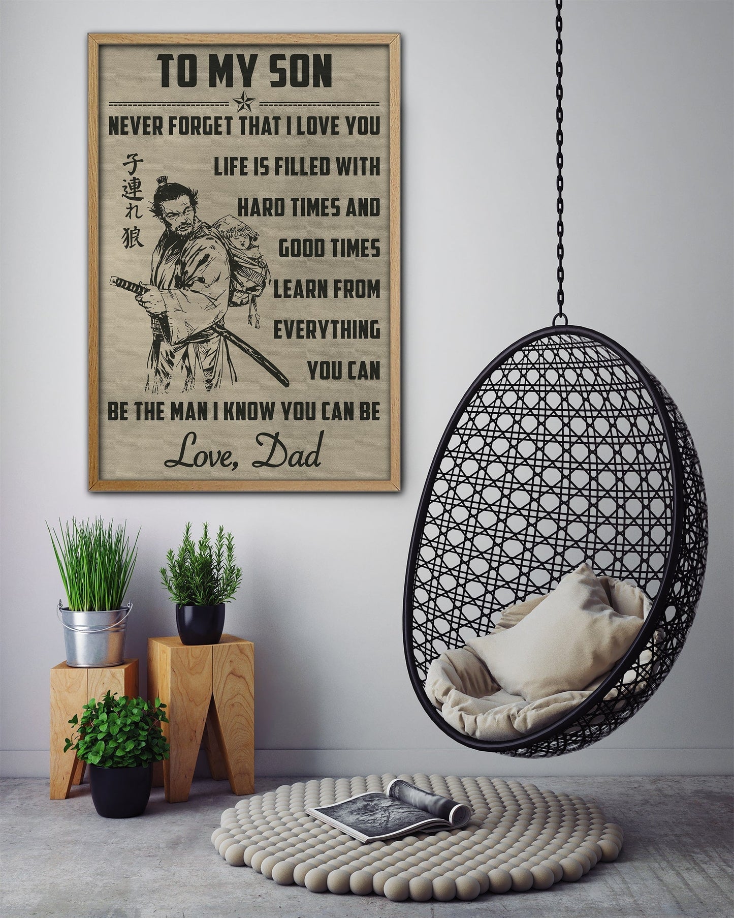 SA081 - To My Son - English - Vertical Poster - Vertical Canvas - Samurai Poster