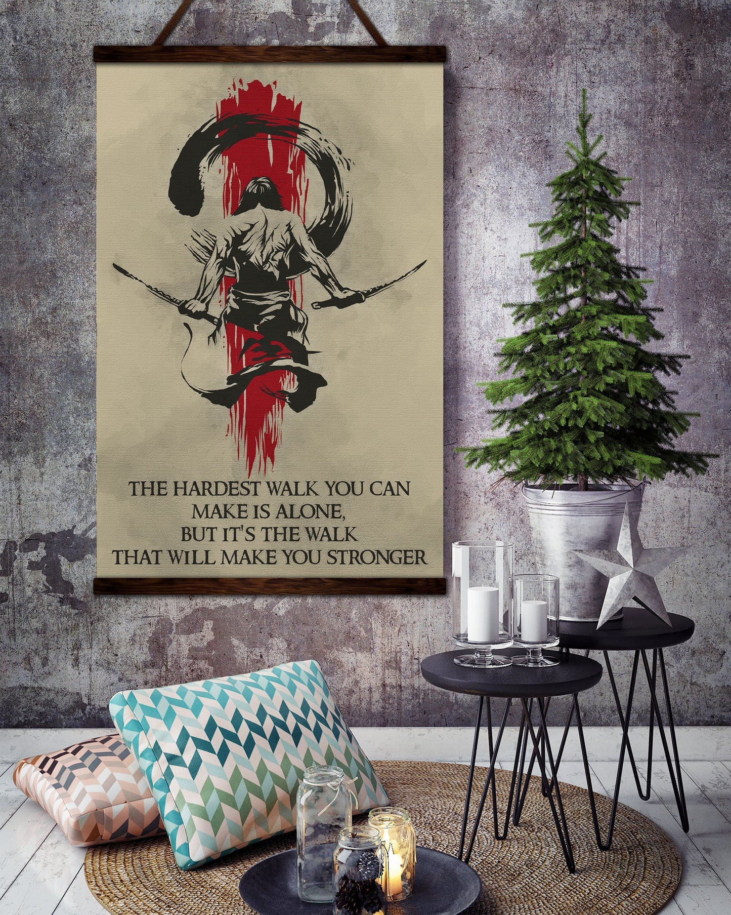 SA086 - The Hardest Walk - Vertical Poster - Vertical Canvas - Samurai Poster