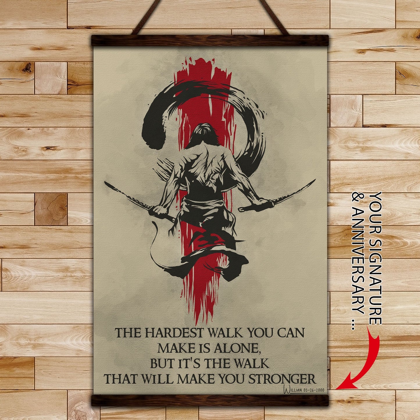 SA086 - The Hardest Walk - Vertical Poster - Vertical Canvas - Samurai Poster