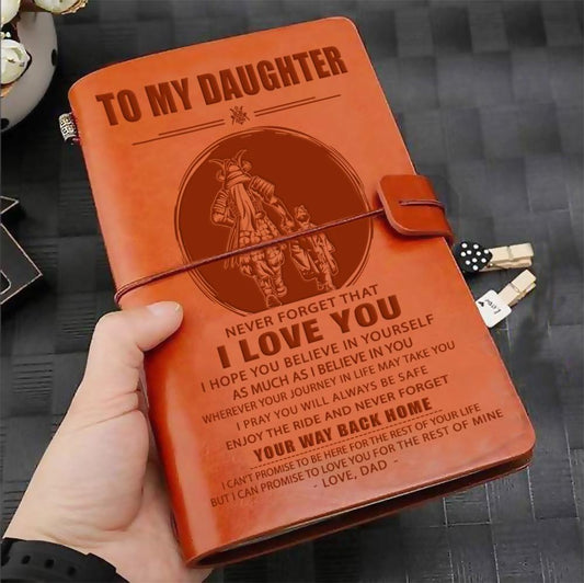 SAN002 (JD1L) - Dad To My Daughter - Your Way Back Home -  Vintage Journal - Samurai Notebook