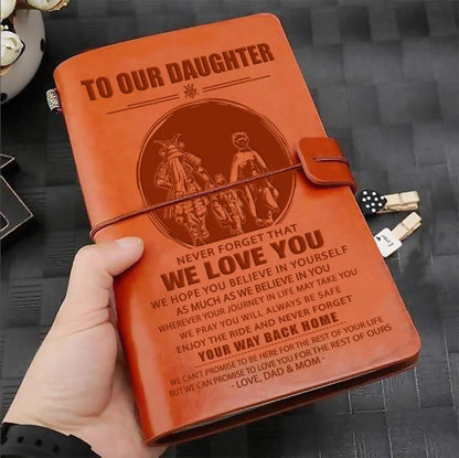 SAN003 (JD2) - Dad & Mom To Our Daughter - Your Way Back Home -  Vintage Journal - Samurai Notebook