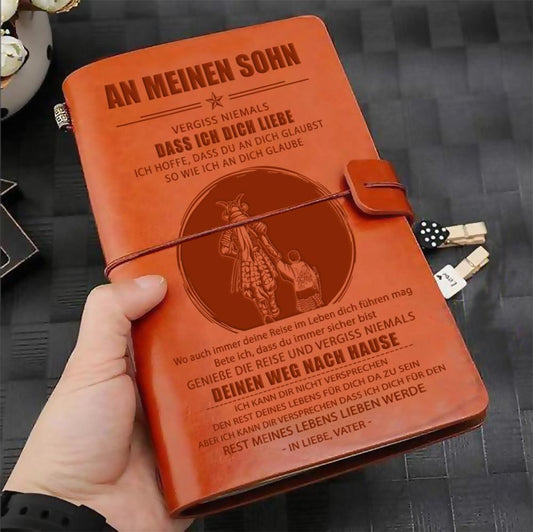 SAN020 (JD61) - Dad To Son - Your Way Back Home - German - Vintage Journal - Samurai Notebook