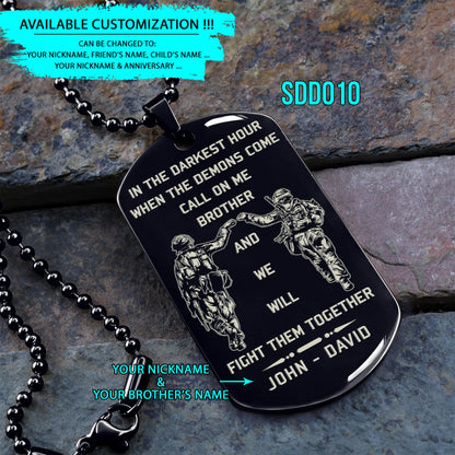 Engrave - Call On Me Brother - Dragon Ball Dog Tag - Soldier Dog Tag - Samurai Dog Tag - Warrior Dog Tag