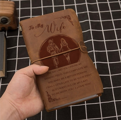 SDN035 (JT142) - To My Wife - To Be With You - Vintage Journal -  Soldier Notebook