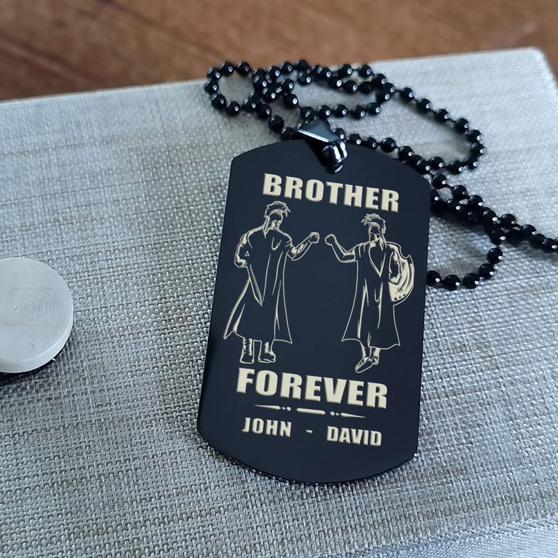 call on me brother - brother forever - dragon ball goku vegeta - soldier -engraved dog tag two side