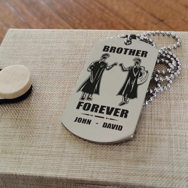 call on me brother - brother forever - dragon ball goku vegeta - soldier -engraved dog tag two side