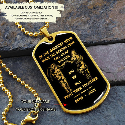 Br9 Call on me Brother - Dragon ball Goku Vegeta - Soldier - Engraved Dog Tag 18K gold all style