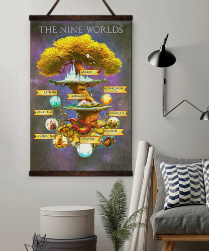 VK008 - The Nine Worlds - Viking Canvas With The Wood Frame