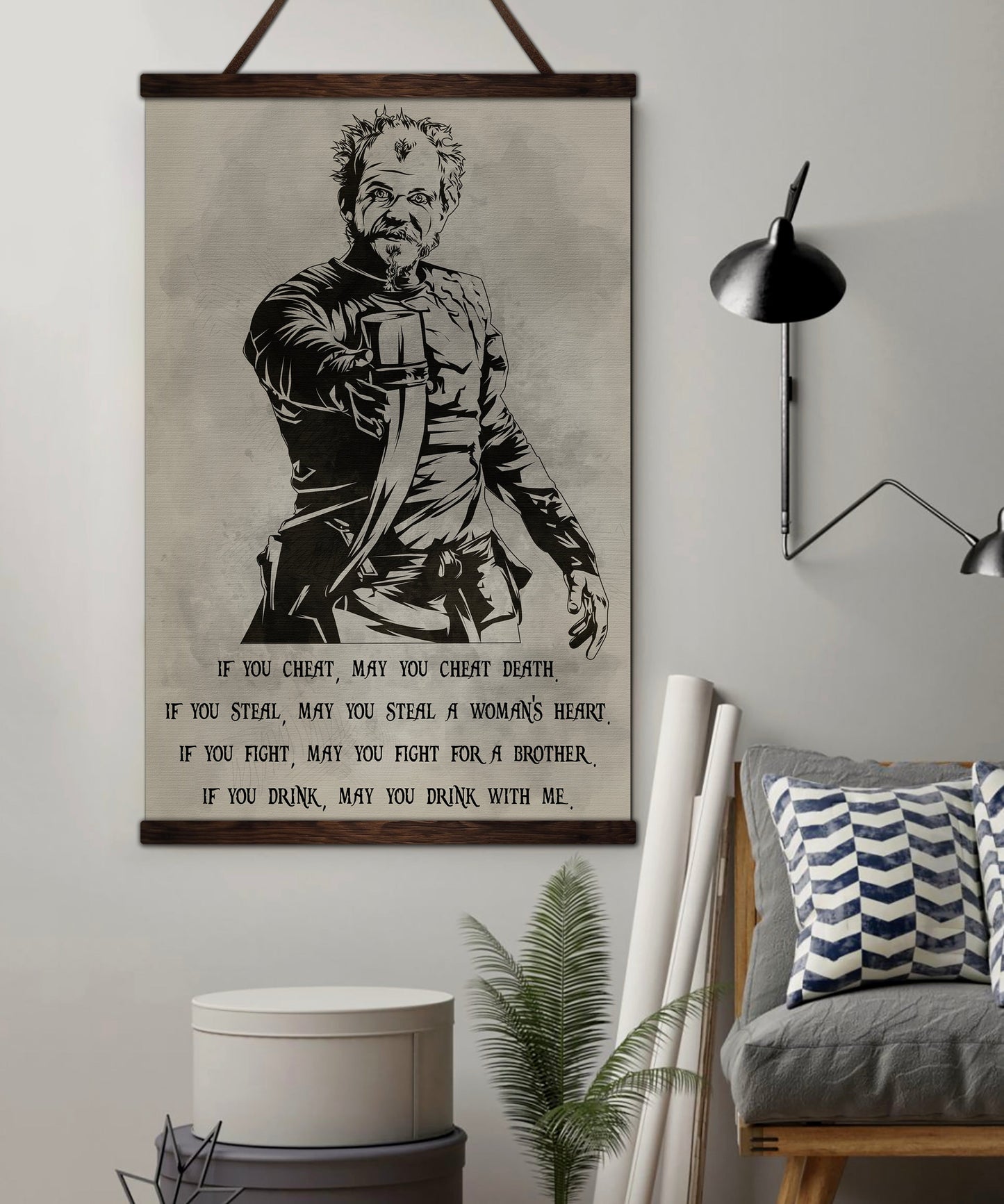 vk012 - if you cheat - viking canvas with the wood frame