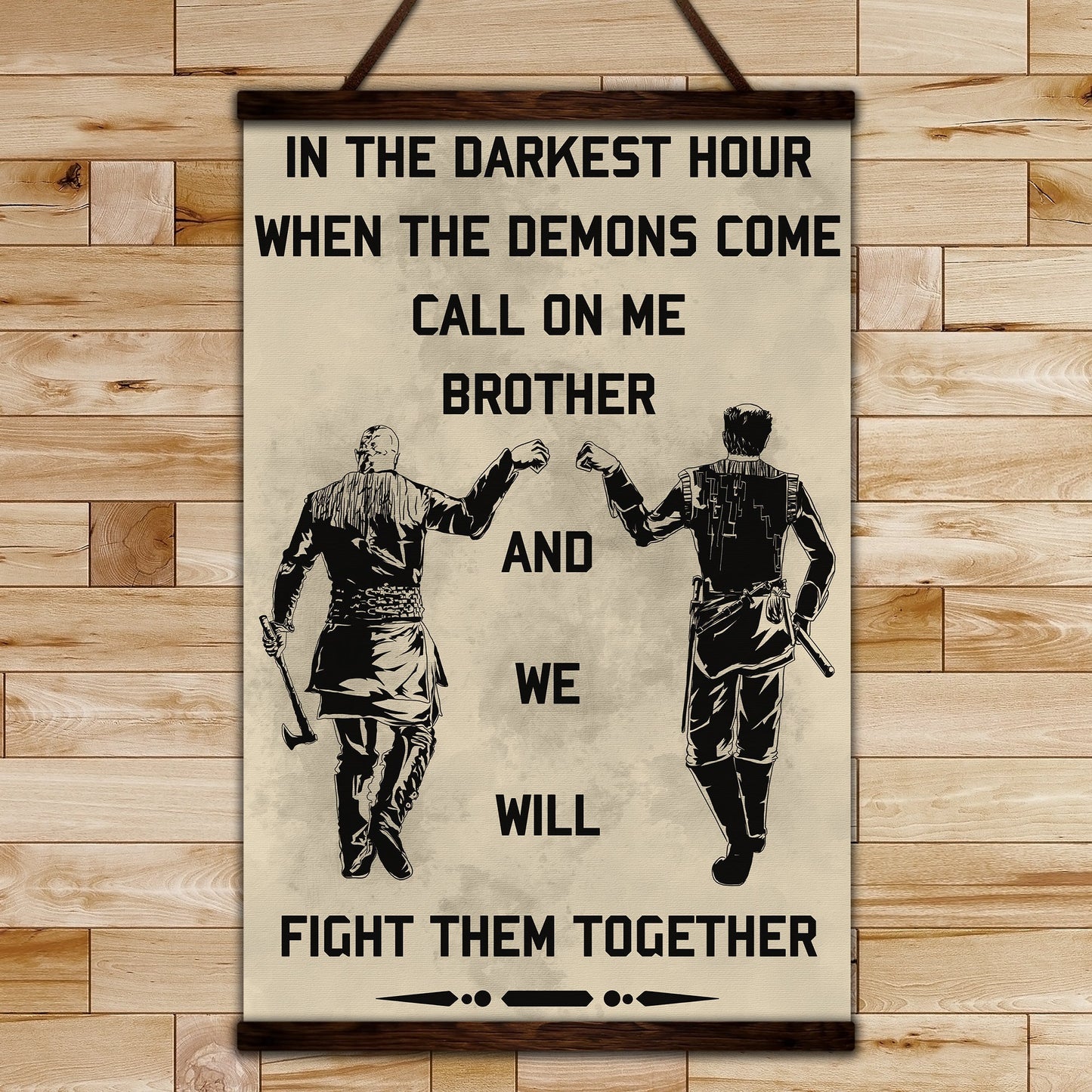 vk016 - call on me brother - english - viking canvas with the wood frame