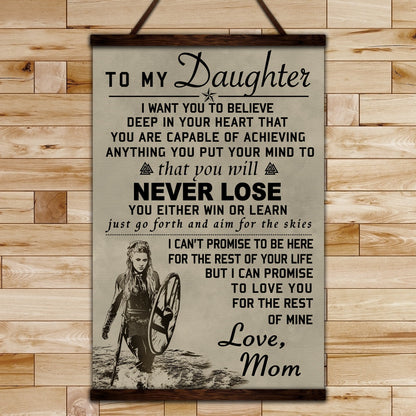 VK039 - To My Daughter - Lagertha - Viking Canvas With The Wood Frame