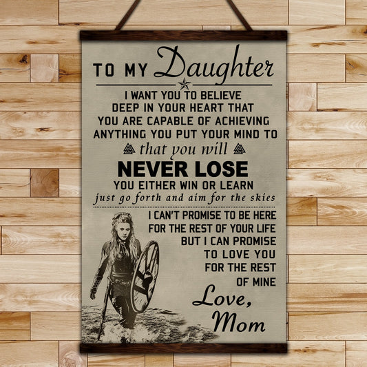 VK039 - To My Daughter - Lagertha - Viking Canvas With The Wood Frame