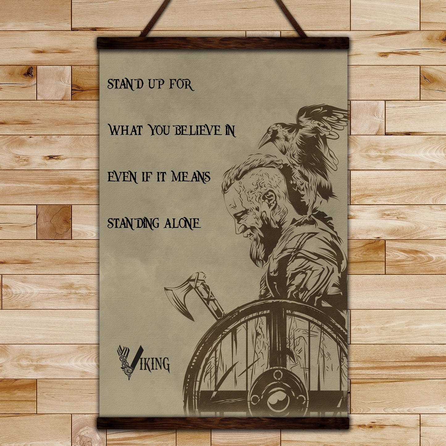 vk049 - stand alone - ragnar - viking canvas with the wood frame