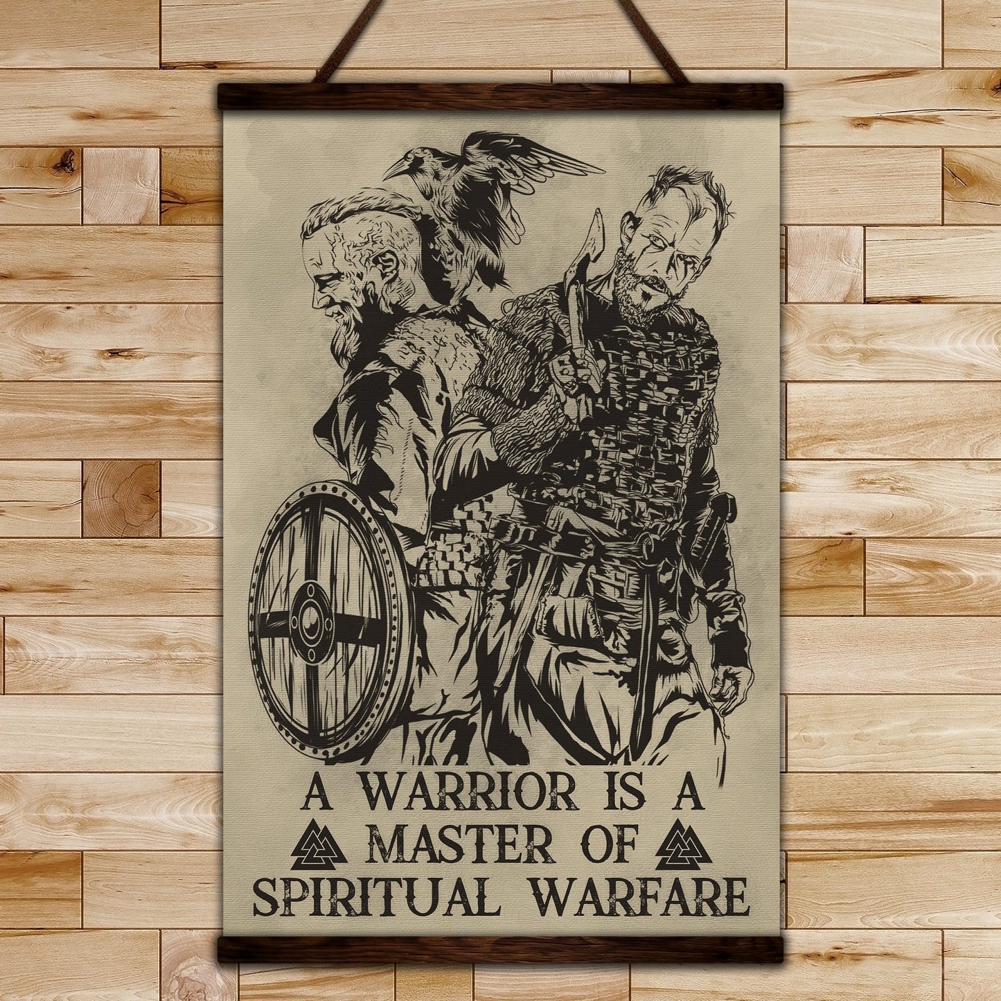 vk051 - spiritual warfare - viking canvas with the wood frame