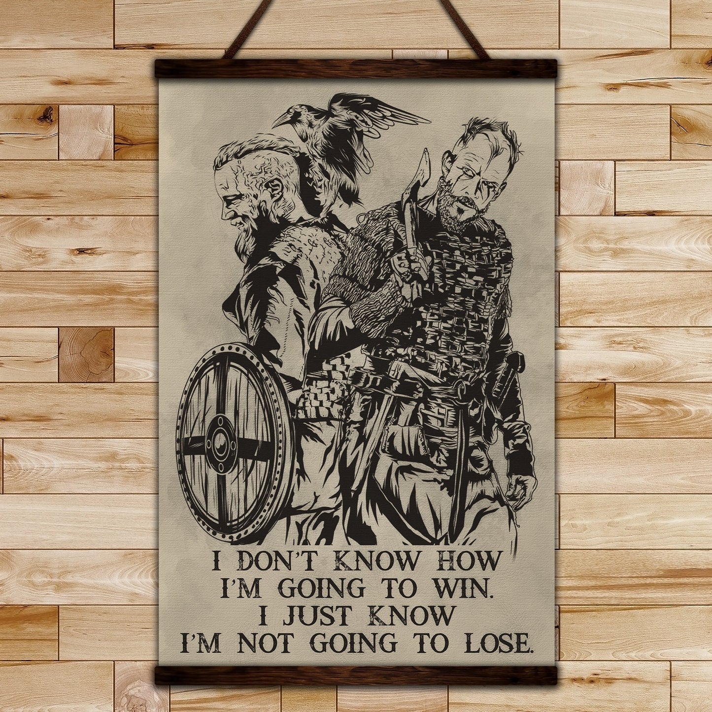vk053 - i'm not going to lose - viking canvas with the wood frame