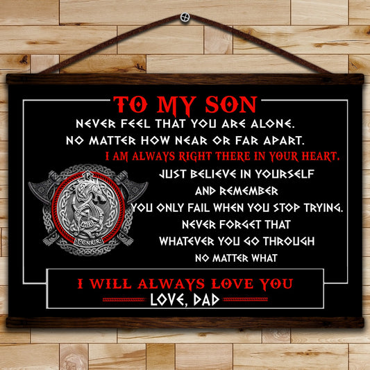 VK059 - To My Son - Viking Canvas With The Wood Frame