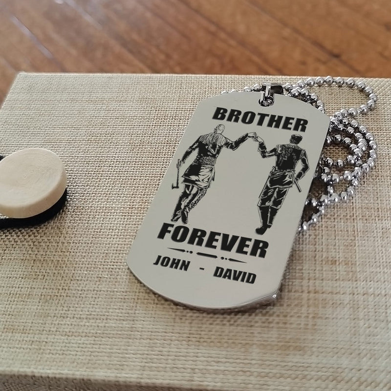 call on me brother - brother forever - dragon ball goku vegeta - soldier -engraved dog tag two side