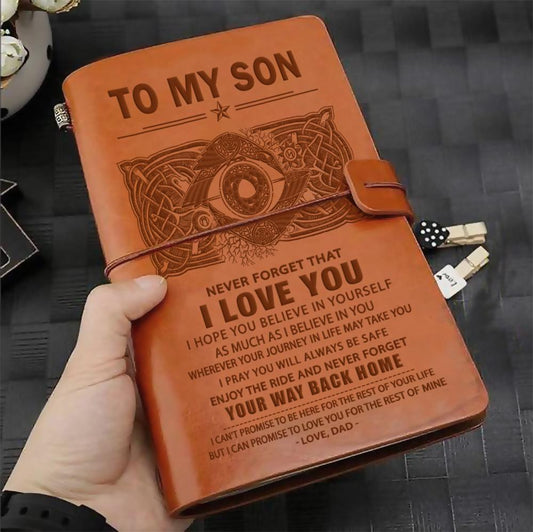 VKN038 (JD200) - Dad To Son - Your Way Back Home - Vintage Journal - Viking Notebook
