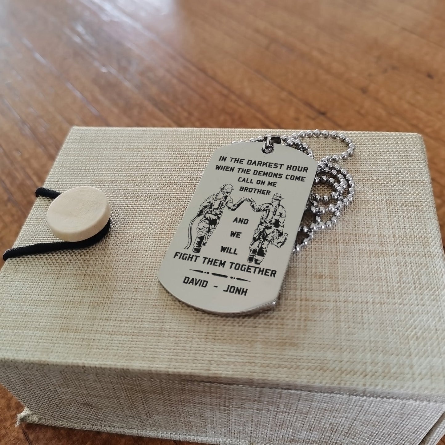 call on me brother- samurai- soldier - engraved dog tag all style
