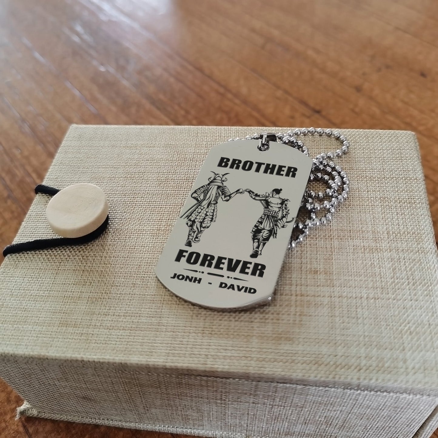 br4-call on me brother - brother forever - dragon ball goku vegeta - soldier -engraved dog tag two side
