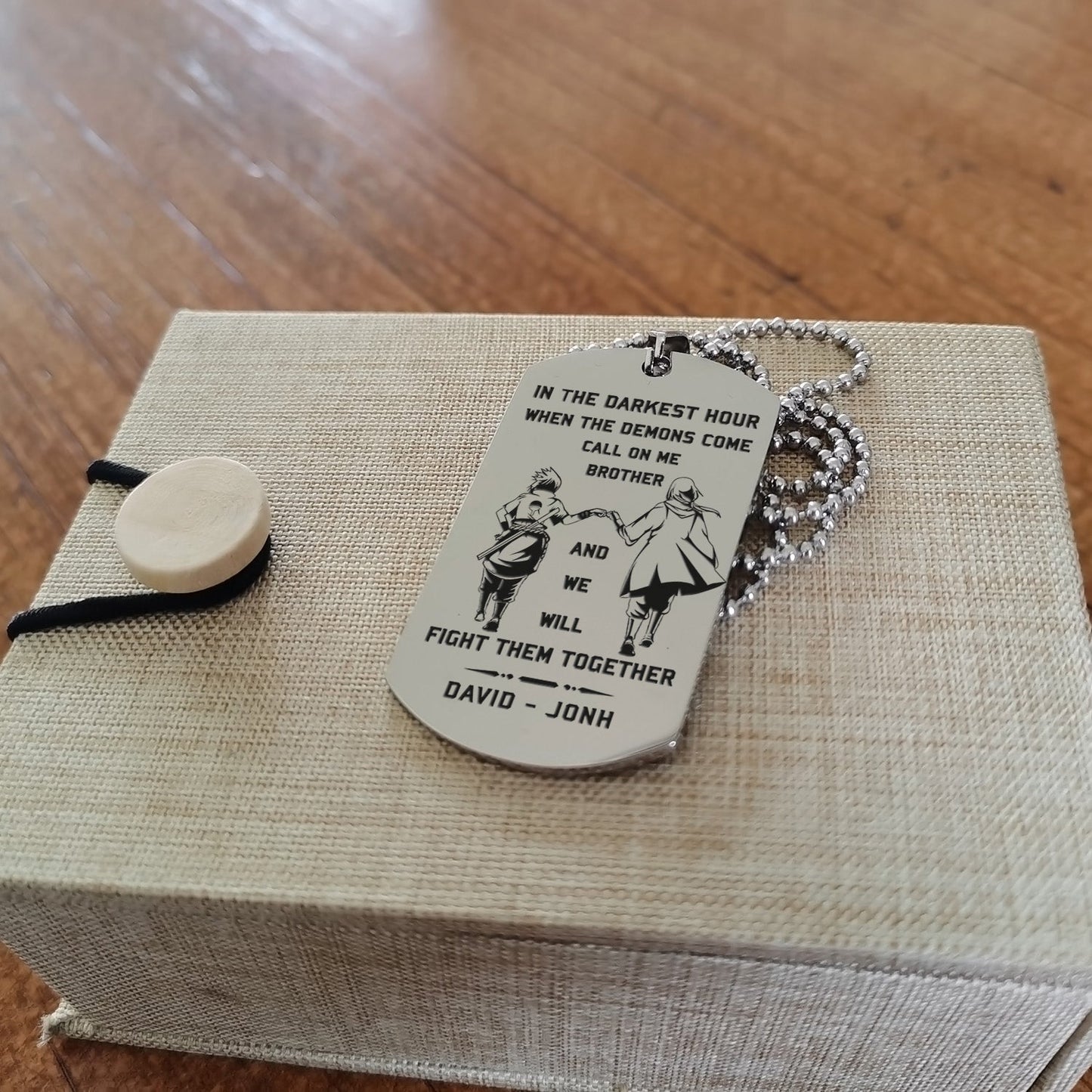 call on me brother- samurai- soldier - engraved dog tag all style