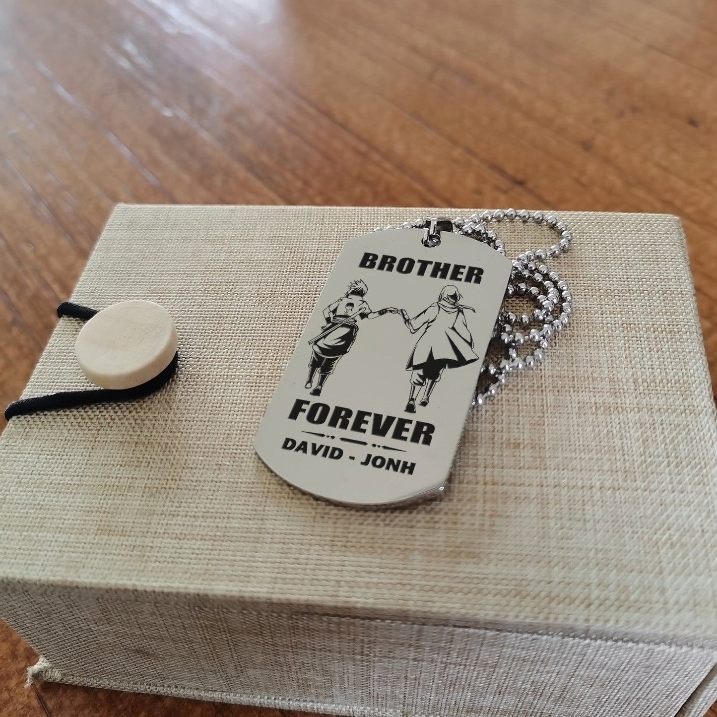 call on me brother - brother forever - dragon ball goku vegeta - soldier -engraved dog tag two side