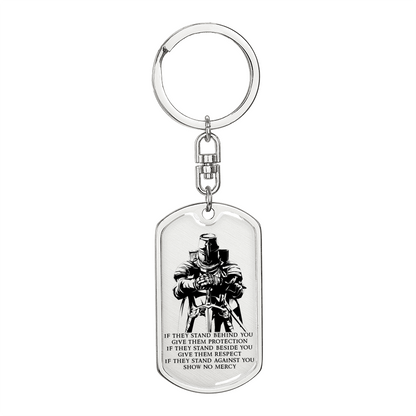 Knight Templar - IF - Show No Mercy - Graphic Dog Tag with Swivel Keychain