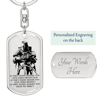 Knight Templar - IF - Show No Mercy - Graphic Dog Tag with Swivel Keychain